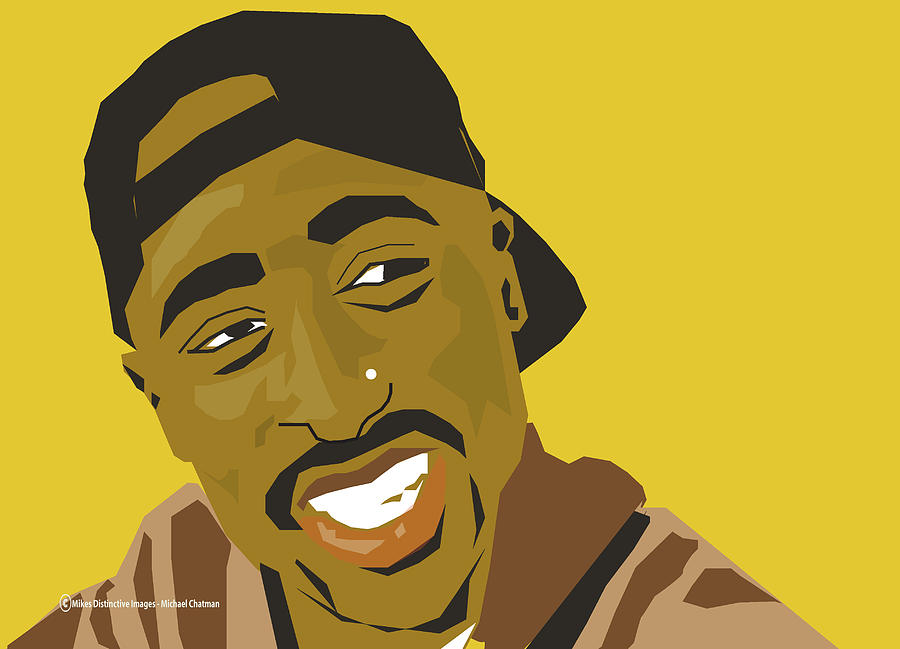 Tupac Digital Art by Michael Chatman