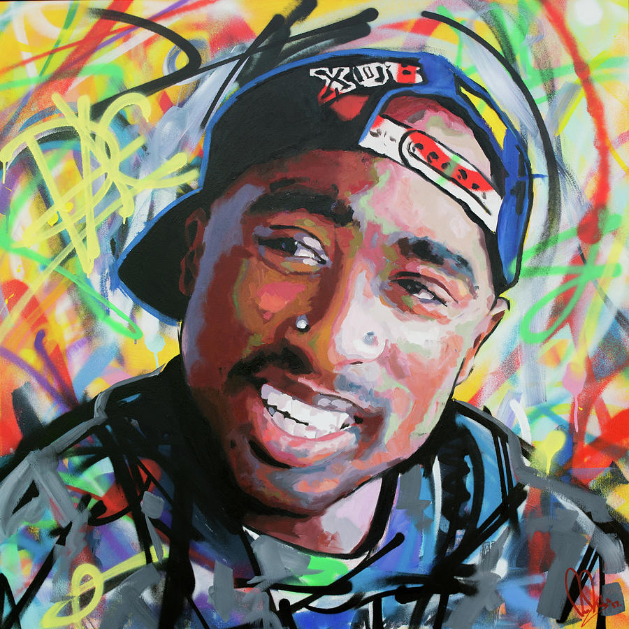 Tupac Portrait Painting by Richard Day