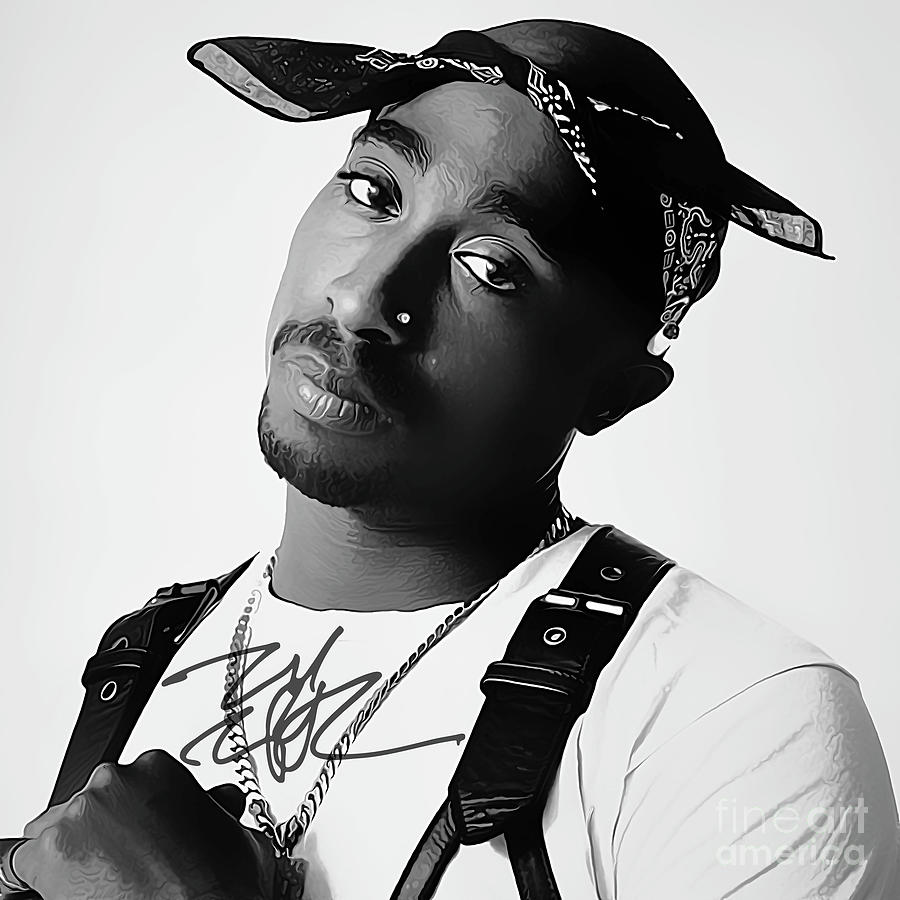 Tupac Shakur Art With Autograph Digital Art By Kjc Fine Art America 4277