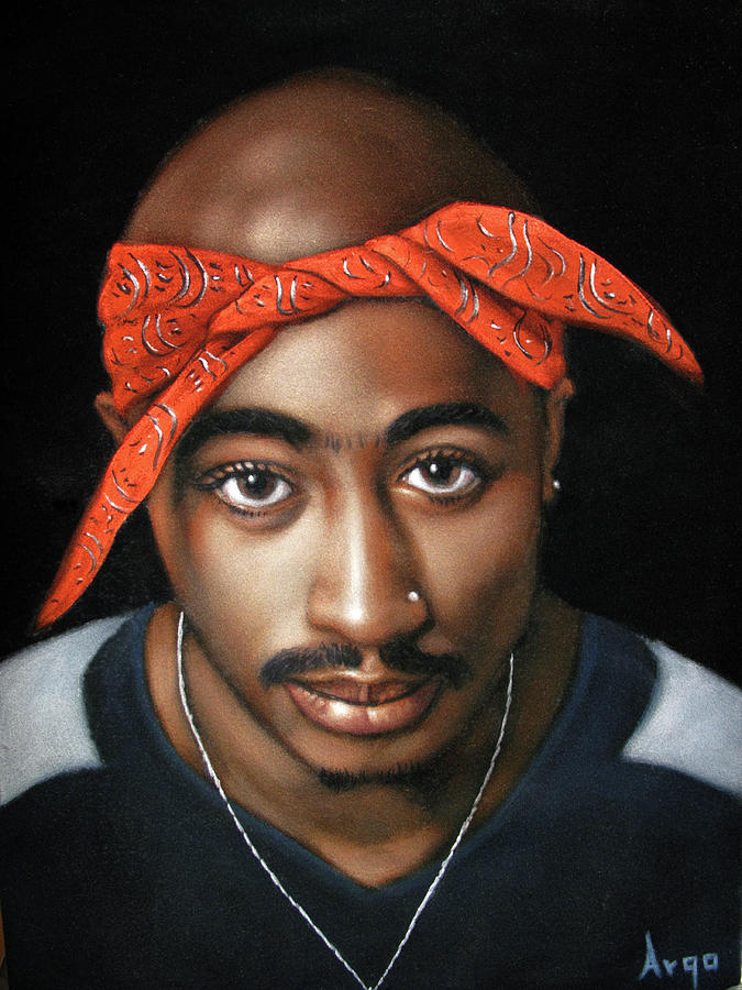 Vintage Painting - Tupac  Shakur portrait  by Argo