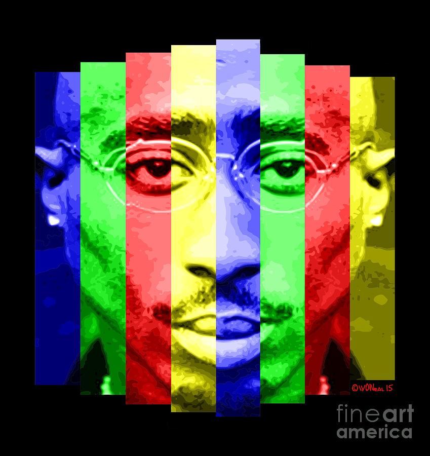 Portrait Digital Art - Tupac Stripes  by Walter Neal