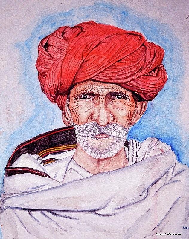 Turban Man Painting - Turban Man by Anand Karambe