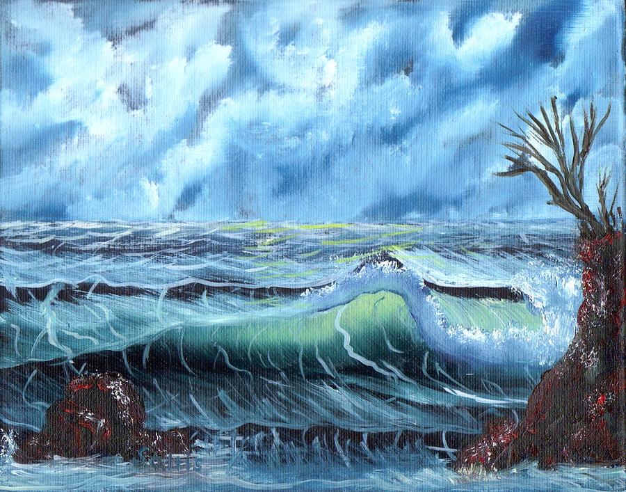 Turbulent Sea Painting by Jim Saltis