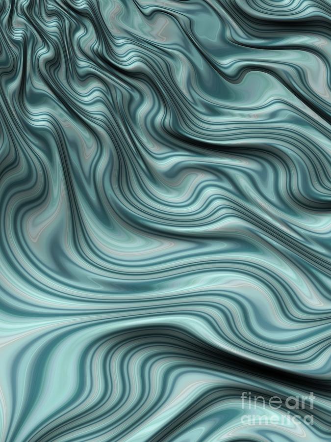 Abstract Digital Art - Turbulent Stream by John Edwards