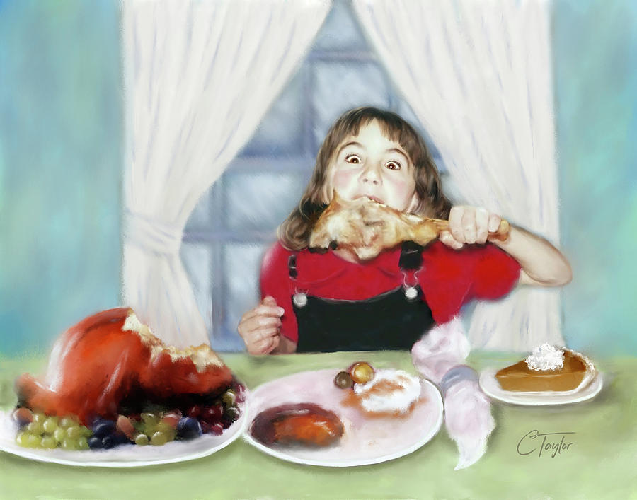 Thanksgiving Digital Art - Turkey Girl by Colleen Taylor