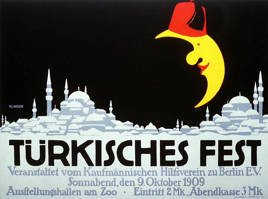 Turkisches Fest - Turkish Exhibition - Exposition Poster - Retro Travel Poster - Vintage Poster Mixed Media