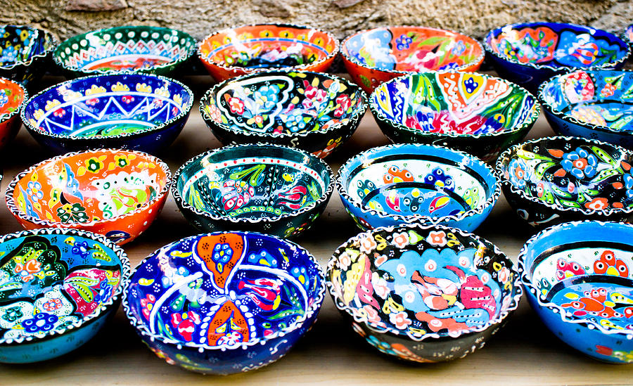 Bowl Photograph - Turkish bowls by Tom Gowanlock