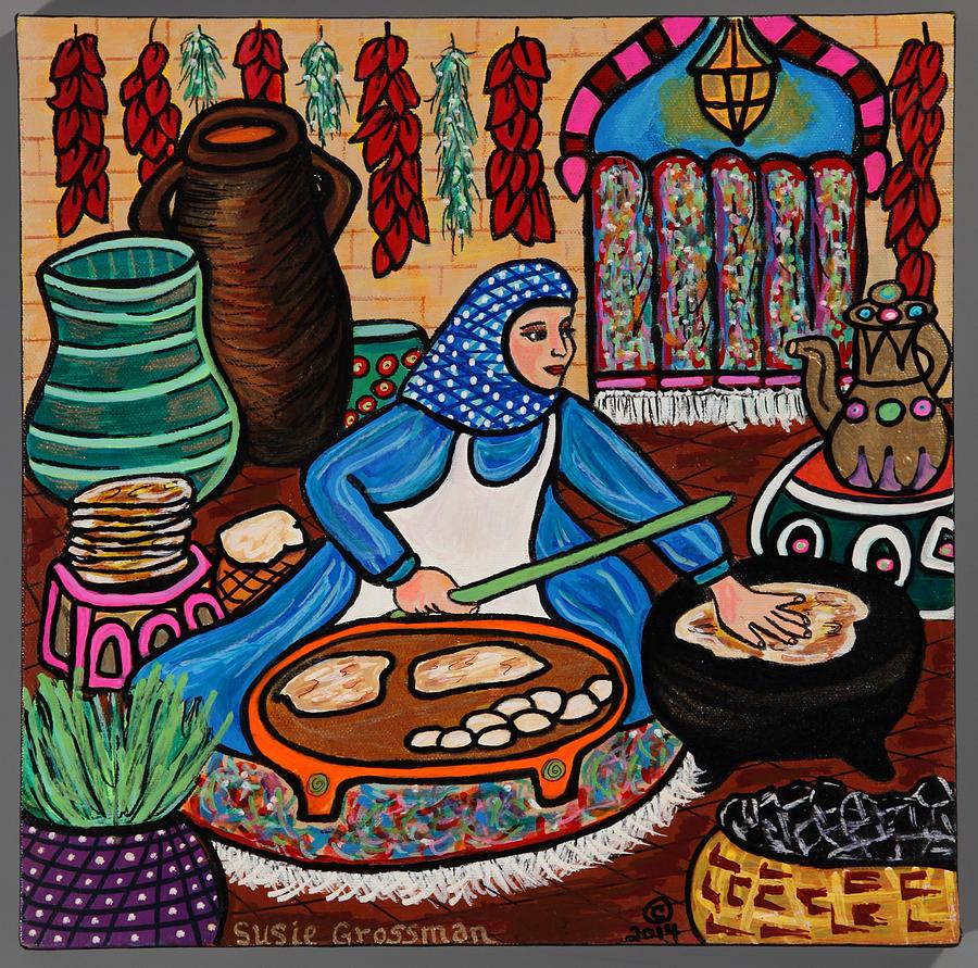Turkish Bread Vendor Painting by Susie Grossman