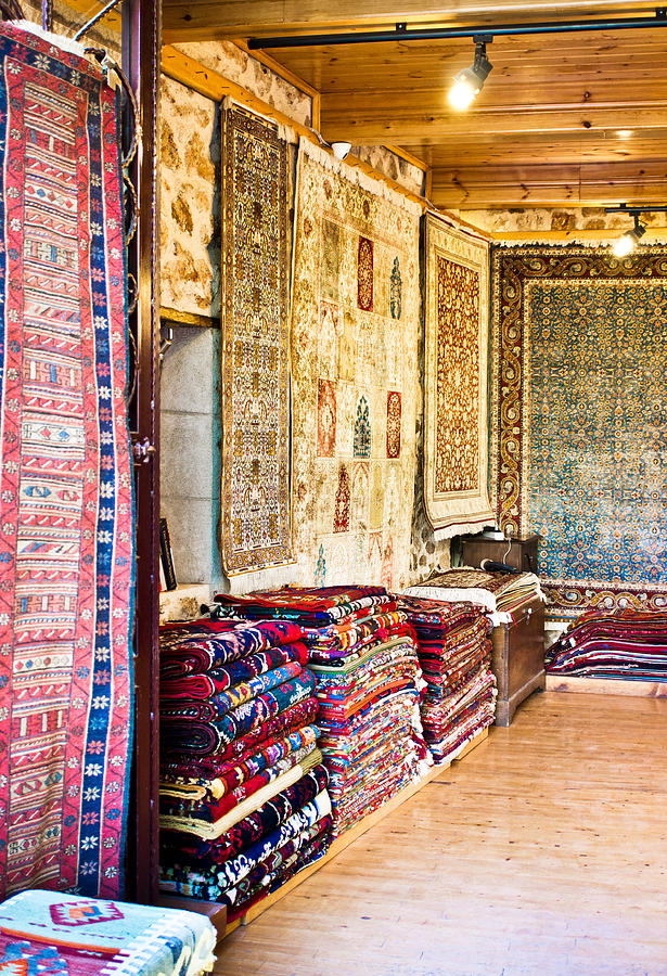 Turkey Photograph - Turkish carpet store by Tom Gowanlock