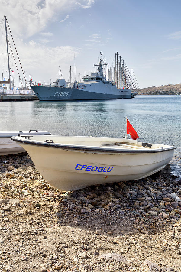 Turkish Navy Ship And Dinghy Photograph