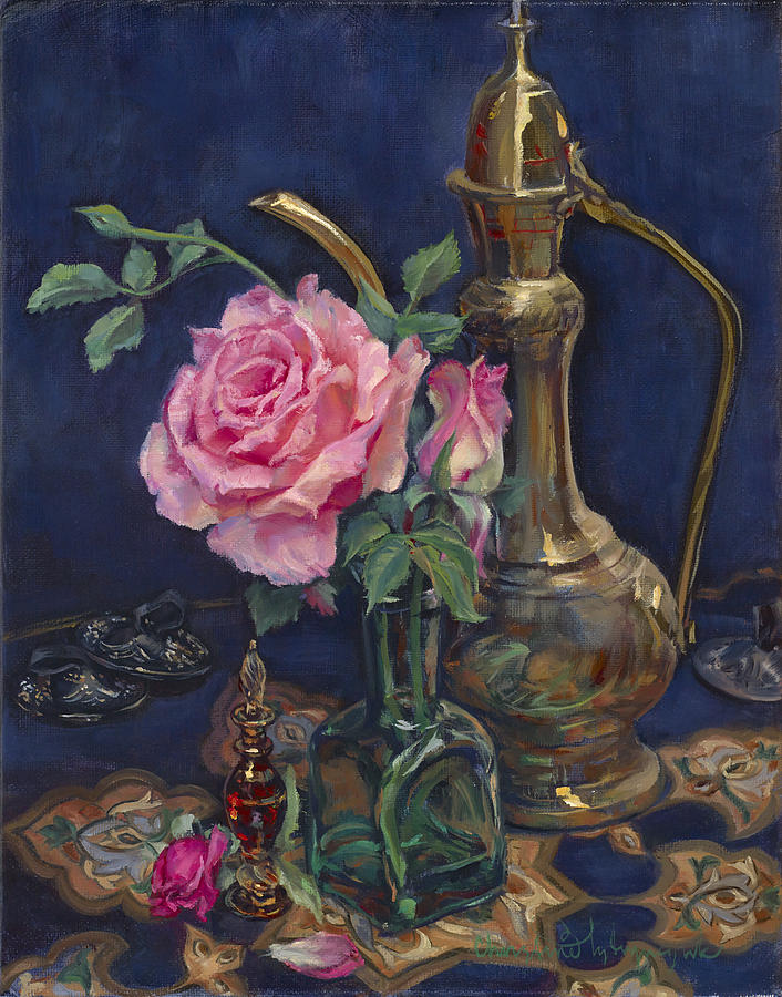 Turkish Rose Painting by Christine Lytwynczuk