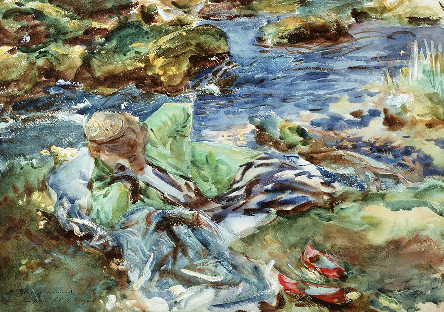 John Singer Sargent Painting - Turkish Woman by a Stream by John Singer Sargent