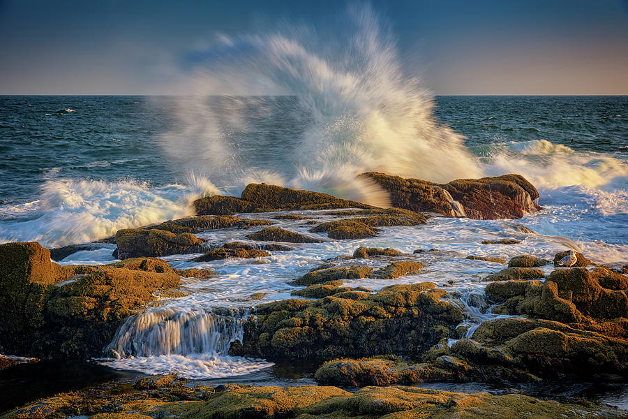 Wave Photograph - Turmoil at Pemaquid Point by Rick Berk