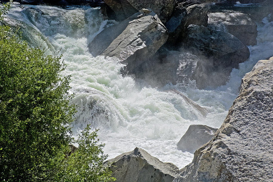 Turmoil in Merced River alongside Highway 140 in Yosemite National Park, California Photograph by Ruth Hager