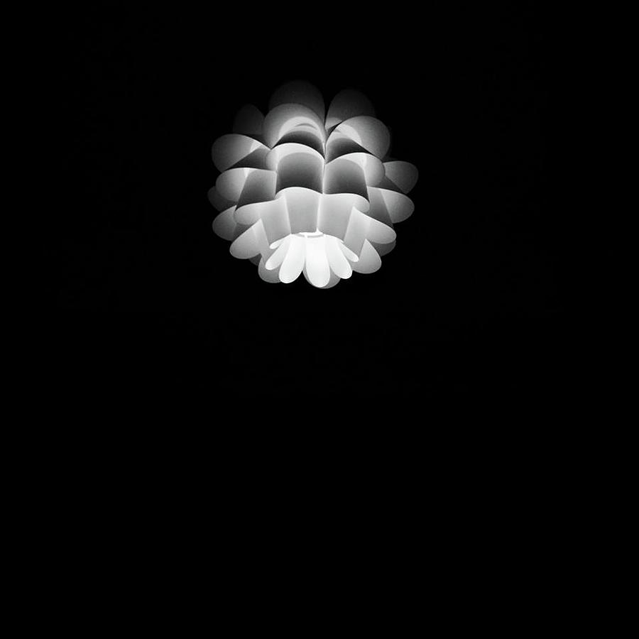 Black And White Photograph - Turn On Ceiling Light Black And White Color by Sirikorn Techatraibhop