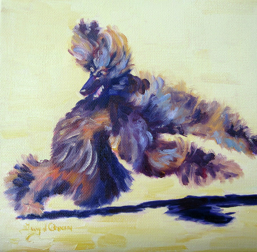 Dog Painting - Turning On a Dime by Terry  Chacon