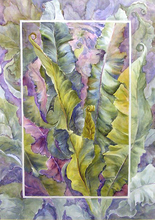 Turns of Ferns Painting by Lois Mountz
