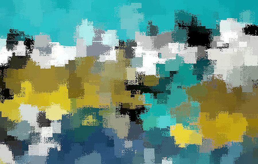 Turquoise and Gold Digital Art by David Manlove