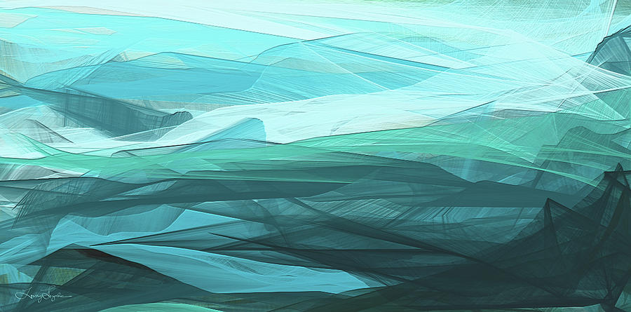 Turquoise And Gray Modern Abstract Painting