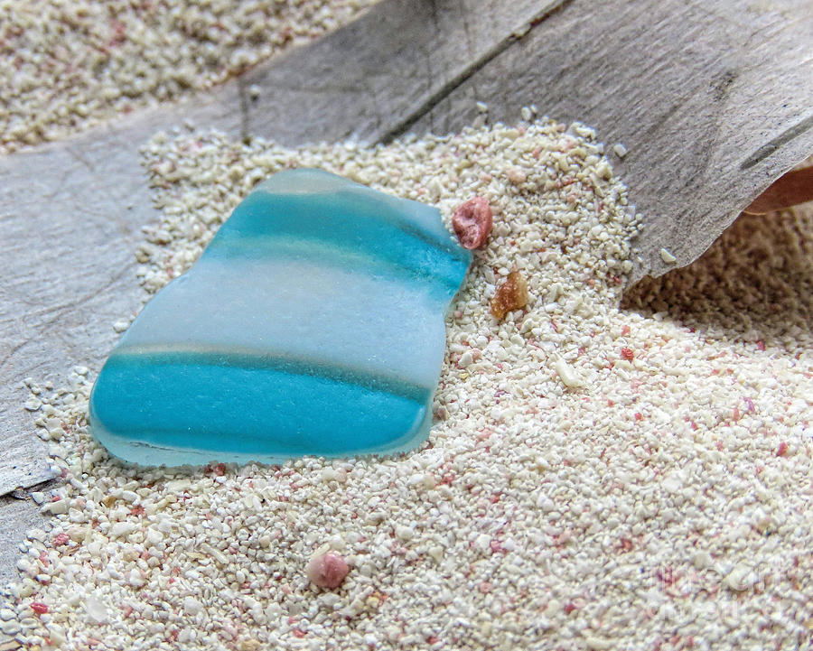 Turquoise and White Sea Glass Photograph by Janice Drew