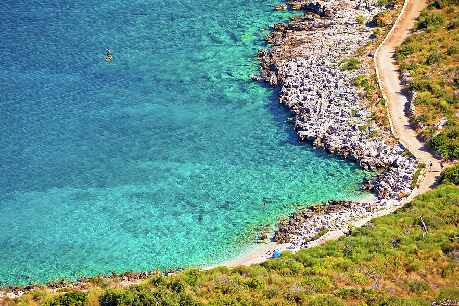 Turquoise beach in Primosten aerial view Photograph by Brch Photography