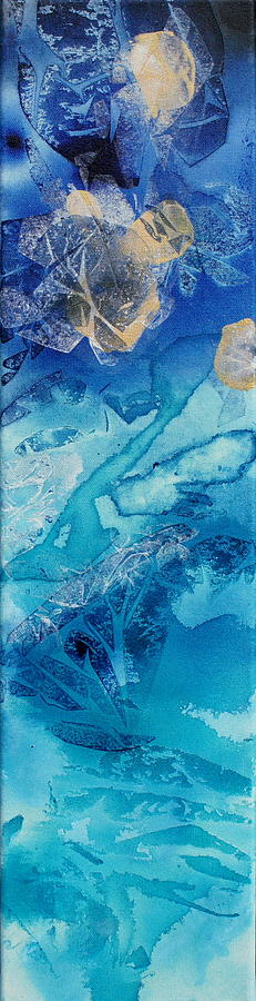 Turquoise Blue Gold Painting by Shiela Gosselin