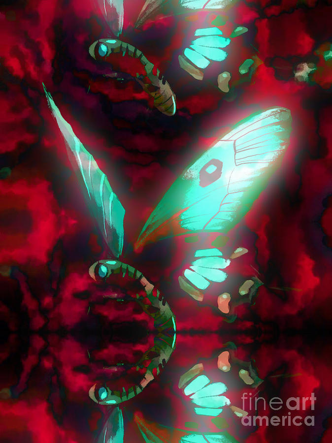 Turquoise Butterfly Effect Digital Art by Gayle Price Thomas