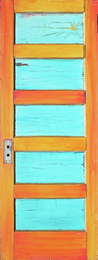 Turquoise Desert Door Painting by Asha Carolyn Young