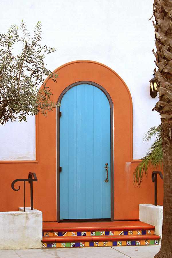 Turquoise Door - Santa Barbara Photograph by Art Block Collections