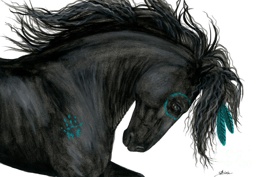 Turquoise Dreamer Horse Painting by AmyLyn Bihrle