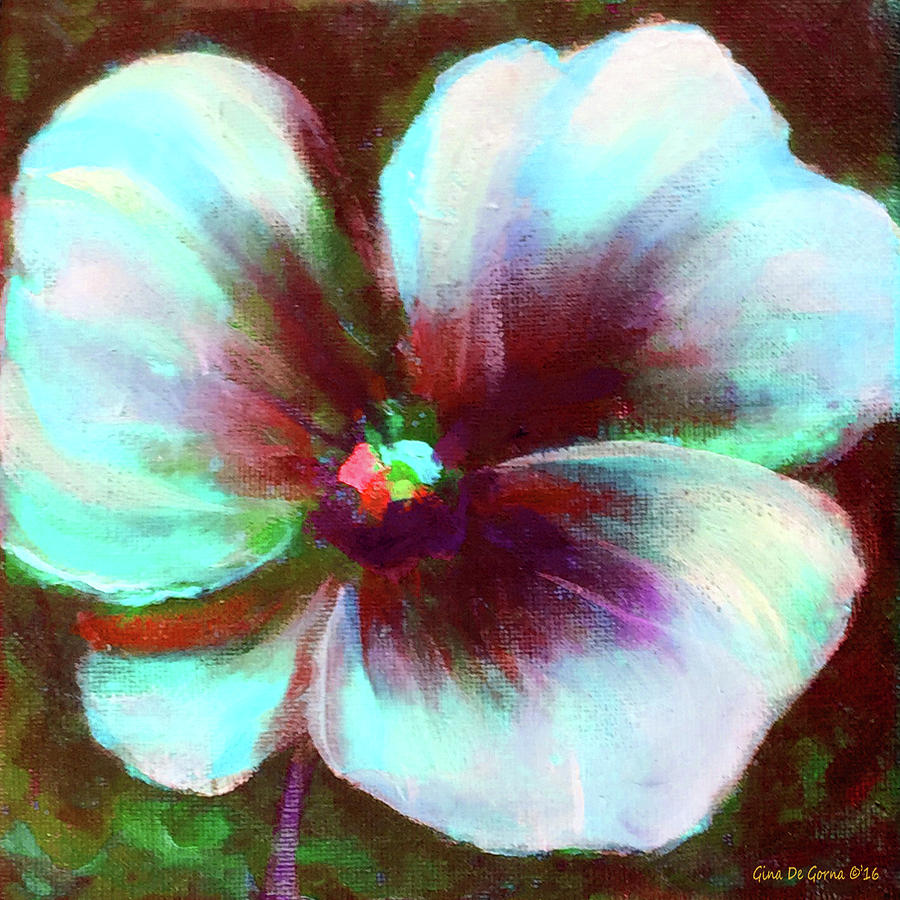 Turquoise Flower 22 Painting by Gina De Gorna