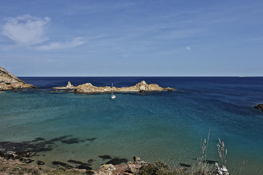 turquoise kingdom - Pregonda beach in Menorca Island Photograph by Pedro Cardona Llambias