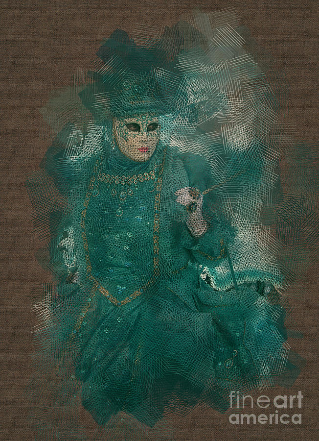 Turquoise Lady Venice Carnival Photograph by Jack Torcello