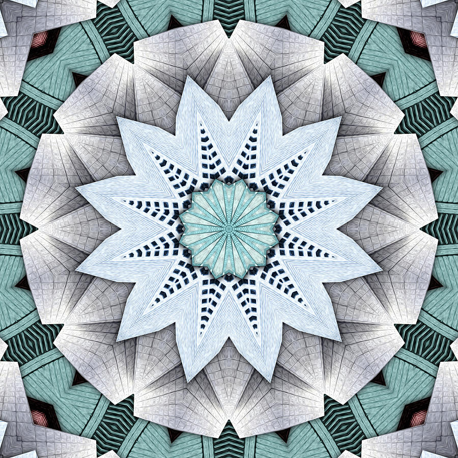 Turquoise Layers Mandala Digital Art by Phil Perkins