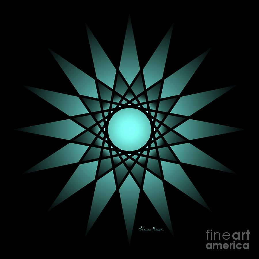 Turquoise Ombre Deep Gaze Mandala Digital Art by Heather Schaefer