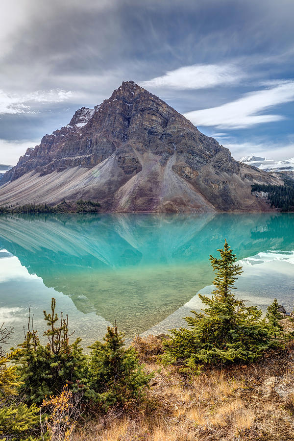Turquoise reflection at Bow Lake Photograph by Pierre Leclerc Photography