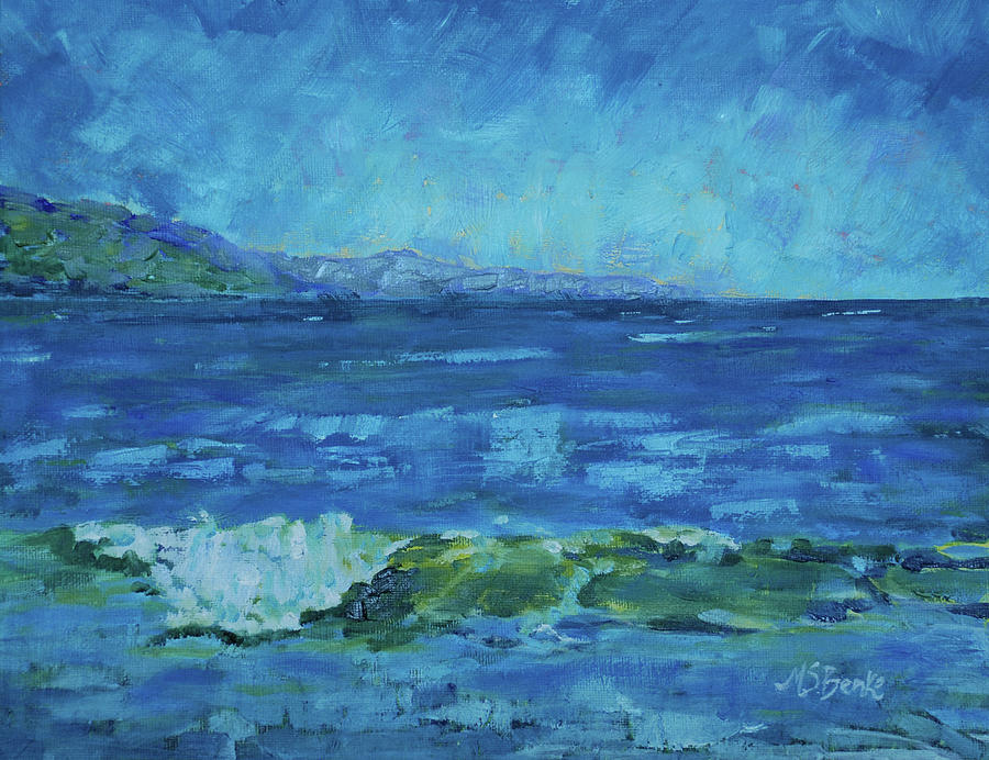 Turquoise Sea Painting by Mary Benke