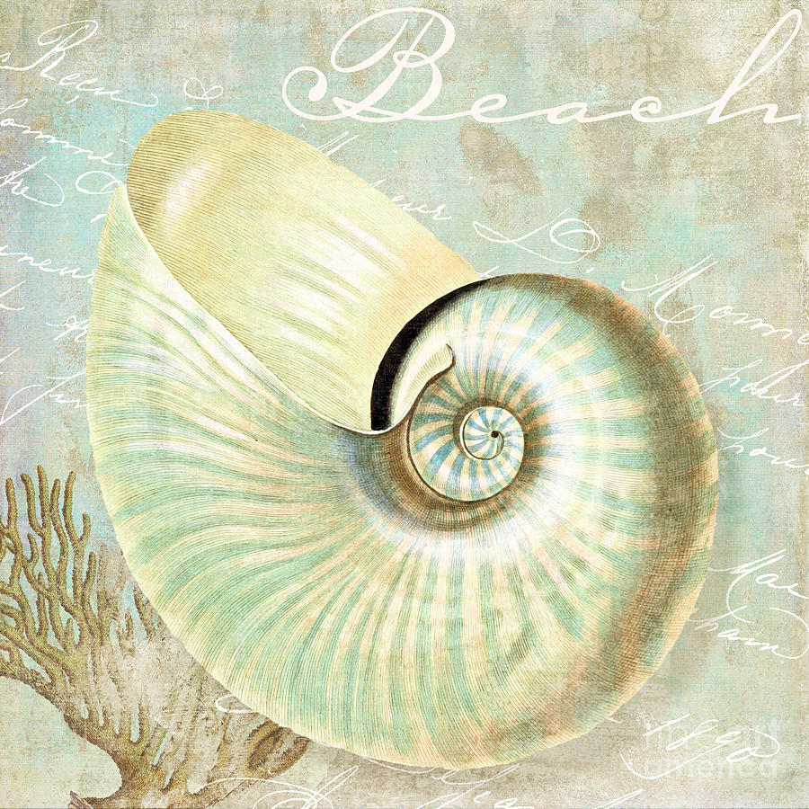 Turquoise Sea Nautilus Painting by Mindy Sommers