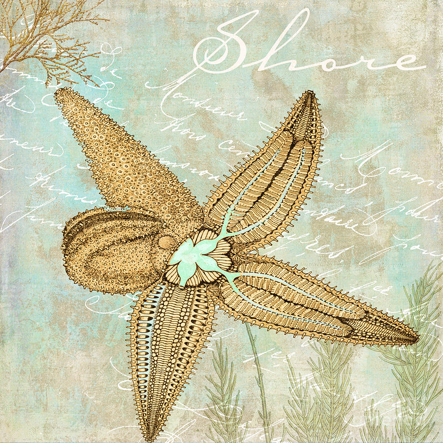 Turquoise Sea Starfish Painting by Mindy Sommers