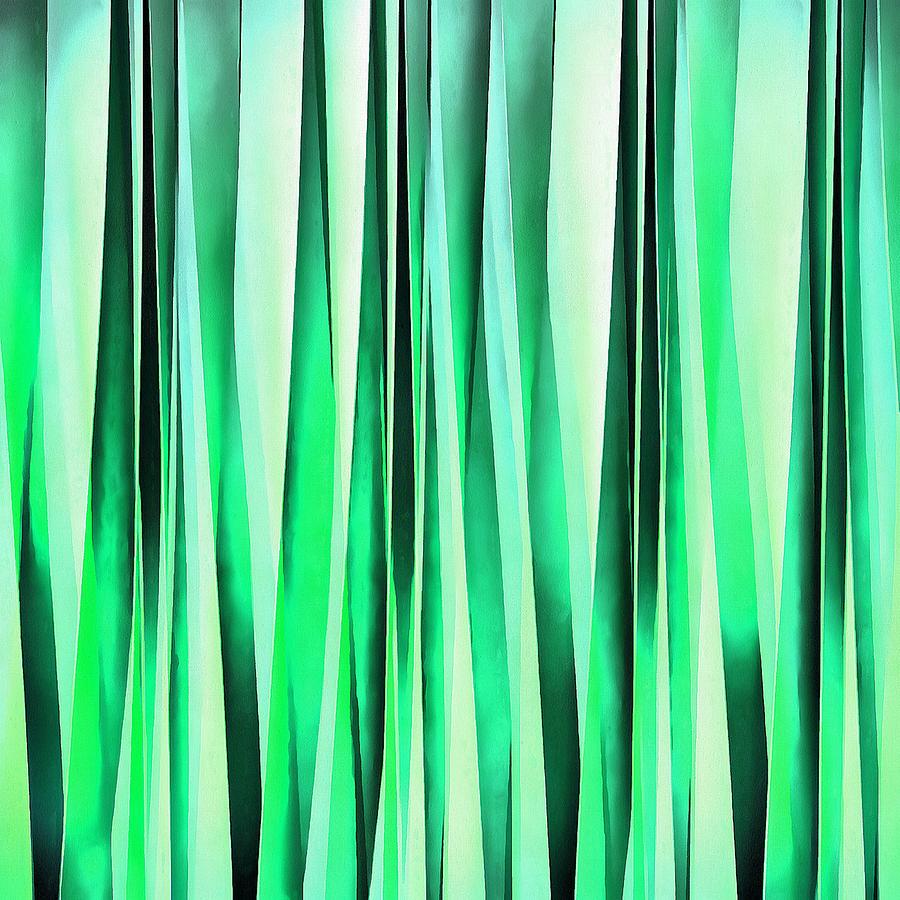 Turquoise Serenity Stripy Pattern Digital Art by Taiche Acrylic Art