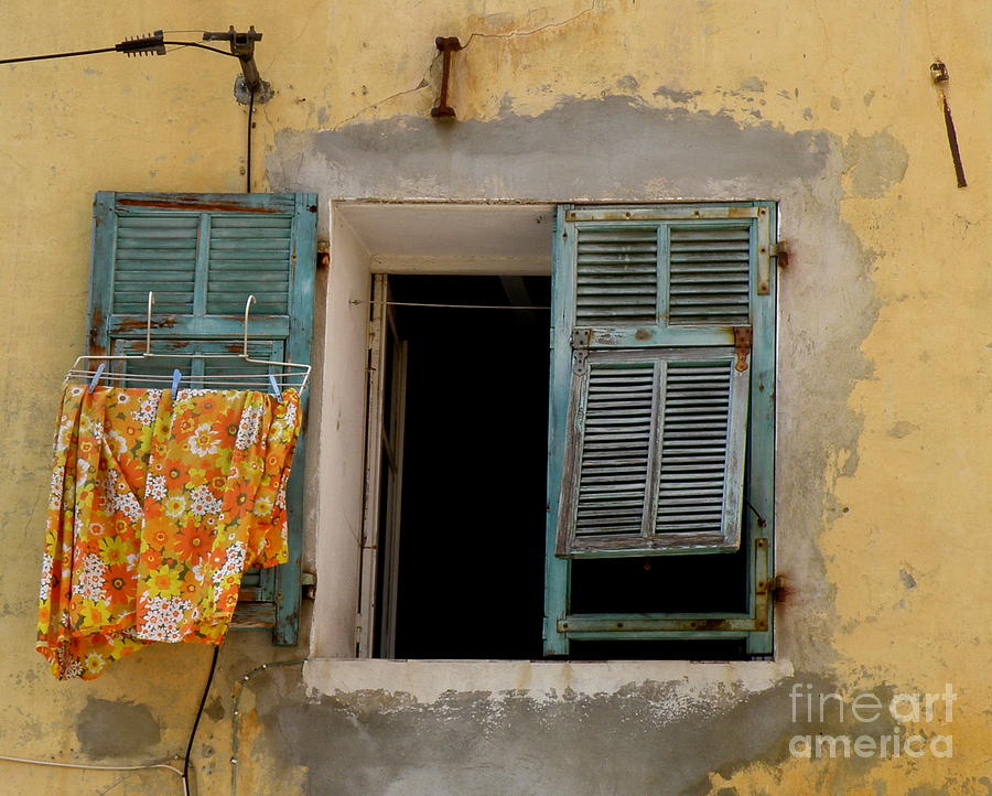 Turquoise Shuttered Window Photograph by Lainie Wrightson