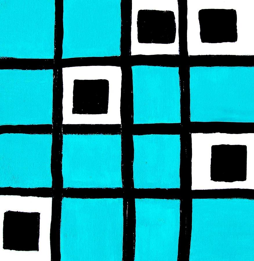 Turquoise Squares Painting by Marsha Heiken