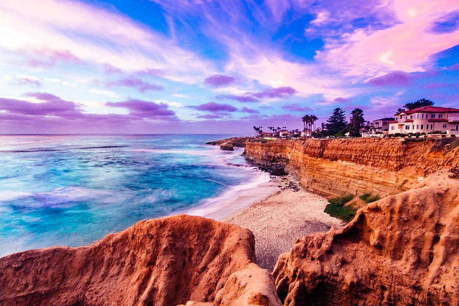Sunset Photograph - Turquoise Sunset Cliffs by Matt Triplow
