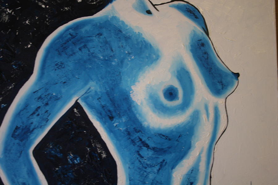 Abstract Nude Painting - Turquoise torso by Jose Tello Abstract Nude Painting - Turquoise torso by Jose Tello