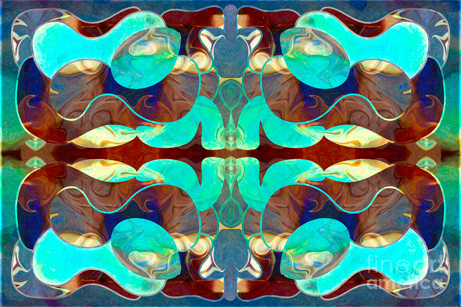 Turquoise Transitions Abstract Macro Transformations by Omashte Digital Art by Omaste Witkowski