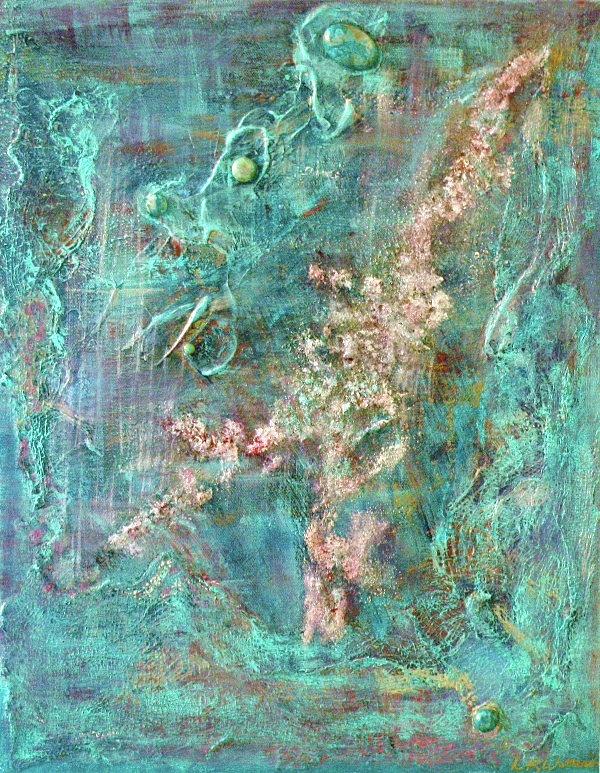 Turquoise Universe Mixed Media By Lynn Watters - Fine Art America