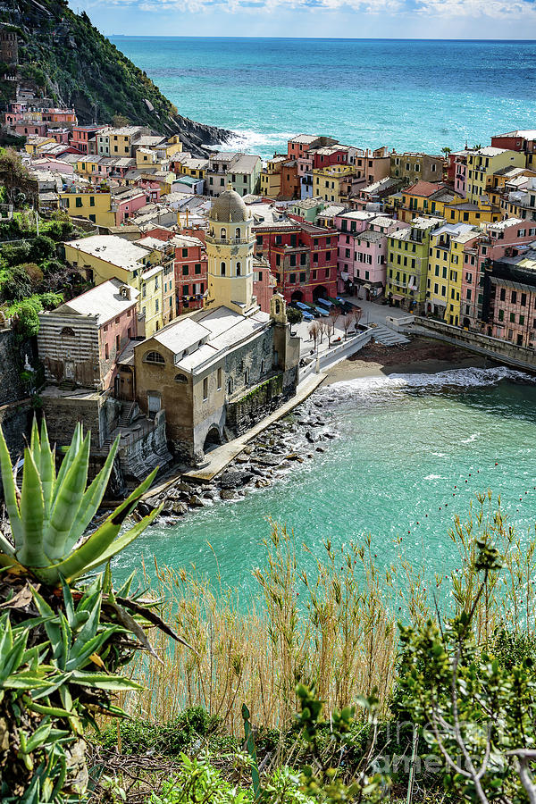 Turquoise Water and Village Of Vernazza, Cinque Terre, Italy Photograph ...