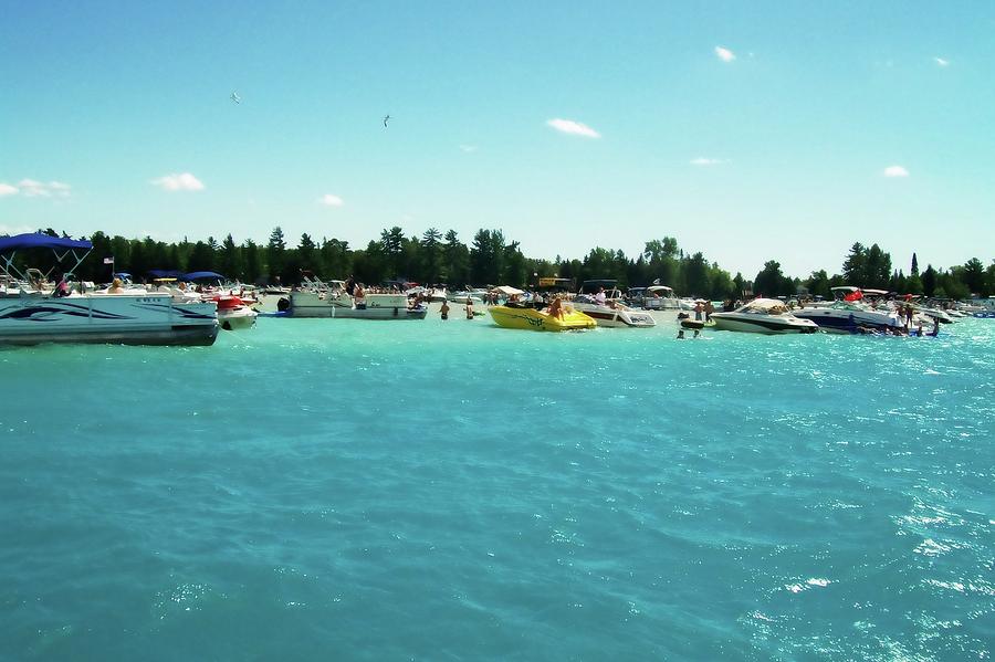 Turquoise Waters at the Torch Lake Sandbar Photograph by Michelle Calkins