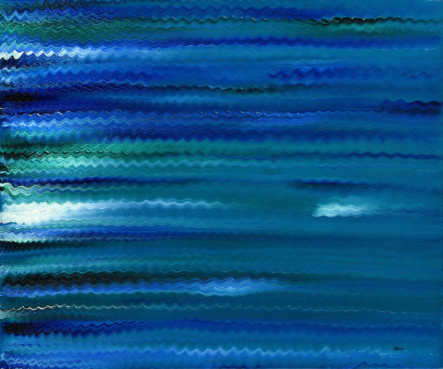 Turquoise Waves Painting by Hakon Soreide