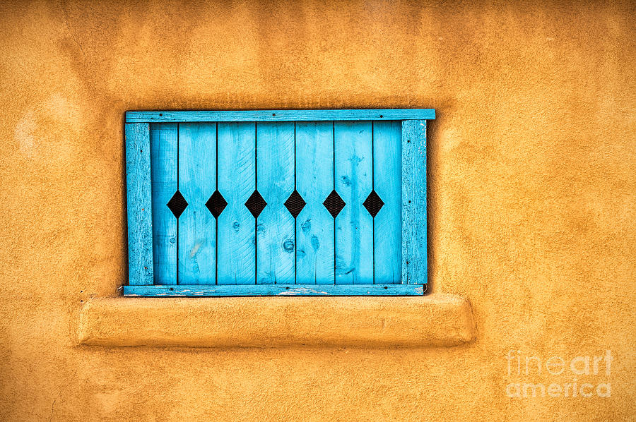 Turquoise Window Shutter Photograph by Jerry Fornarotto
